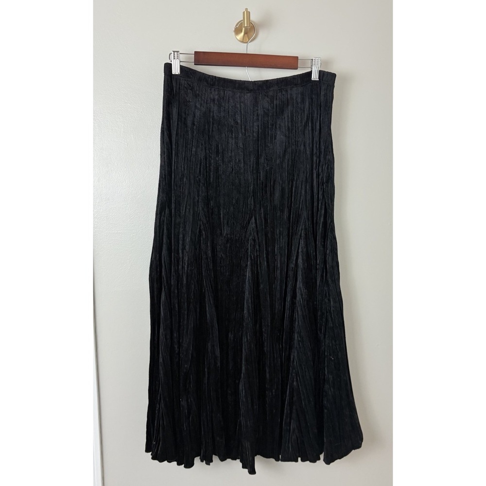 Karen Kane Crushed Velvet A-Line Midi Skirt Womens‎ M Whimsigoth Dark Stretch